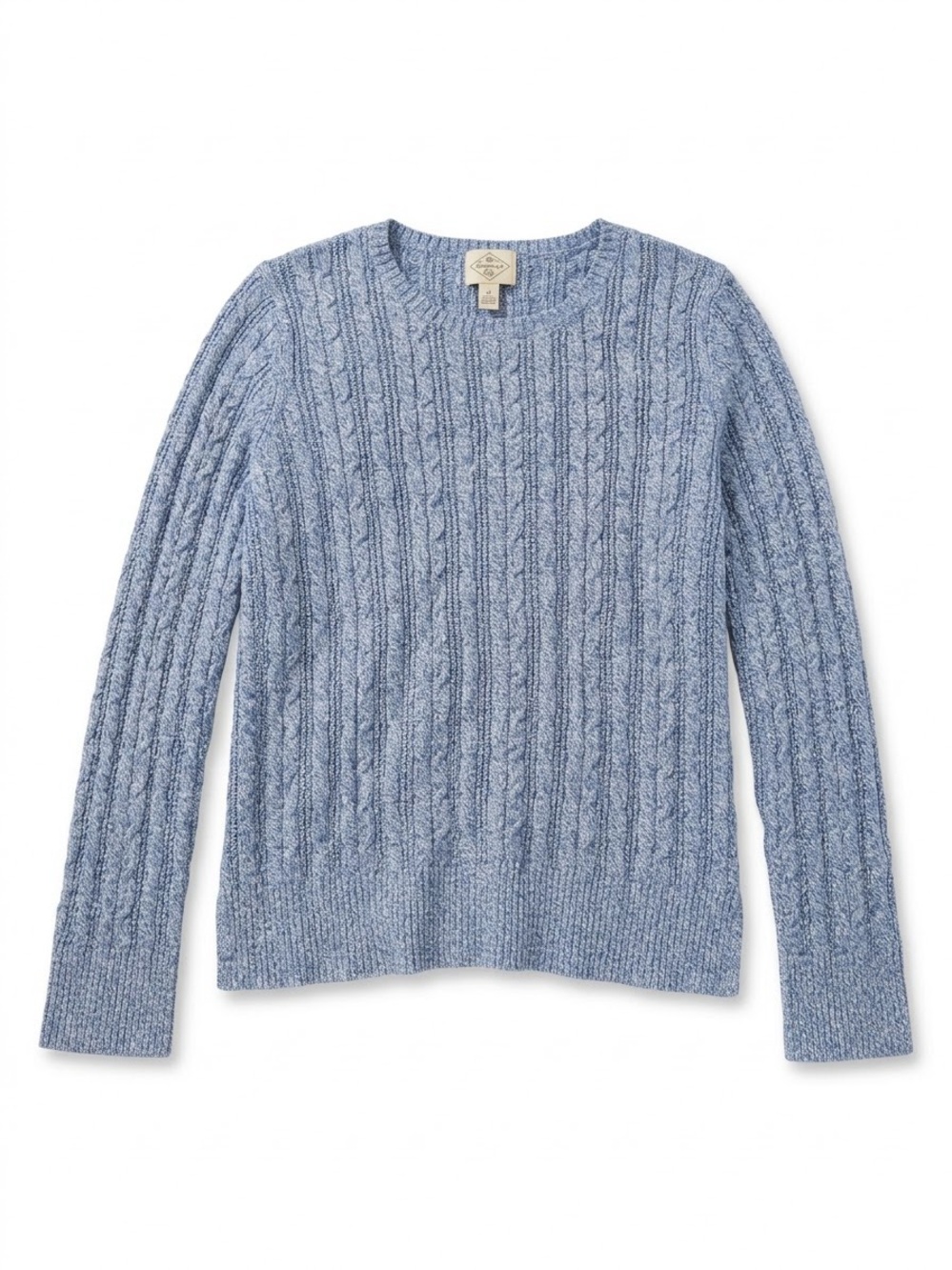 St. John's Bay Heathered Light Blue Cable Crew Sweater